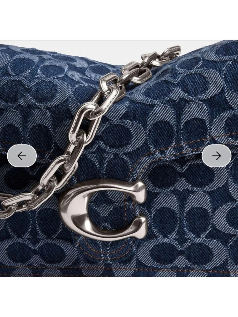 Coach Blue Signature Chain Shoulder Bag